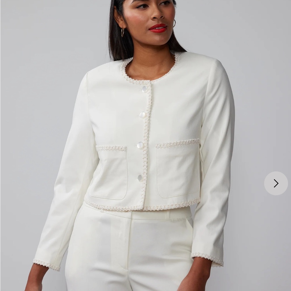 NWT Braided white trim jacket
